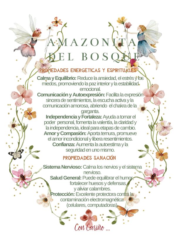 Pulsera Amazonita del Bosque con Plata con Bosque y pajaritos