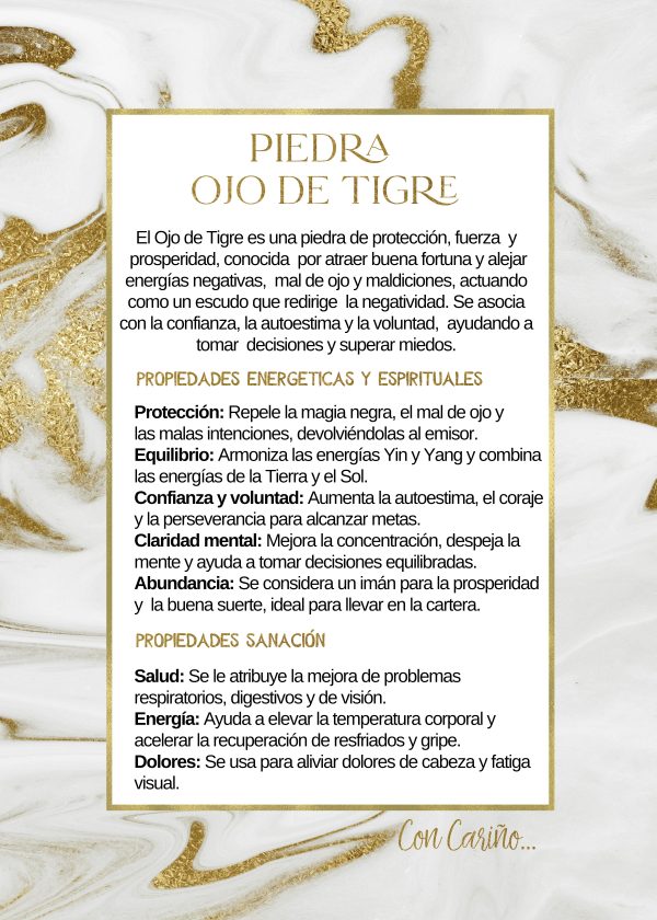 Ojo de Tigre Pulsera Ojo de Tigre con plata - Hombre