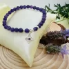 Pulsera Amatista 6mm con Plata con Nudo de Bruja con Amatista