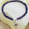 PN 0006 - Foto1 Pulsera Amatista 4mm con Plata con Nudo de Bruja con Amatista