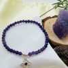 PN 0006 - Foto3 Pulsera Amatista 4mm con Plata con Nudo de Bruja con Amatista