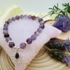 PN 0008 - Foto4 Pulsera Cuarzo Rutilado Morado con Plata con Flor de Loto con Amatista