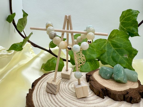 PN 0011 - Foto5 Pulsera Amazonita del Bosque con Oro con Mandala