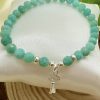 PN 0012 - Foto1 Pulsera Amazonita Aqua con Plata con Llave