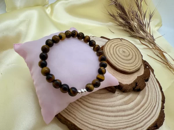 PN 0013 - Foto 2 Pulsera Ojo de Tigre con plata - Hombre