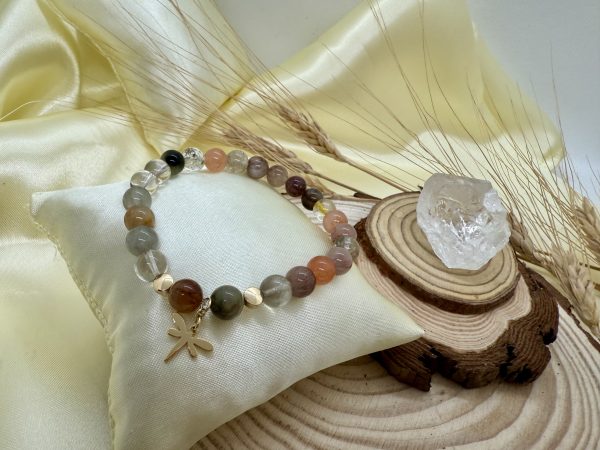 Pulsera Cuarzo Rutilado con Baño de oro - Libelula