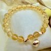 PN 0015 - Foto 1 Pulsera Citrino con Baño de oro - Corazón