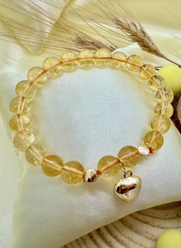 PN 0015 - Foto 1 Pulsera Citrino con Baño de oro - Corazón