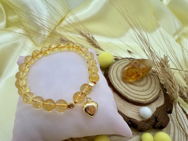 PN 0015 - Foto 2 Pulsera Citrino con Baño de oro - Corazón