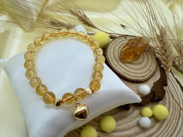 PN 0015 - Foto 3 Pulsera Citrino con Baño de oro - Corazón