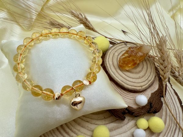 PN 0015 - Foto 4 Pulsera Citrino con Baño de oro - Corazón