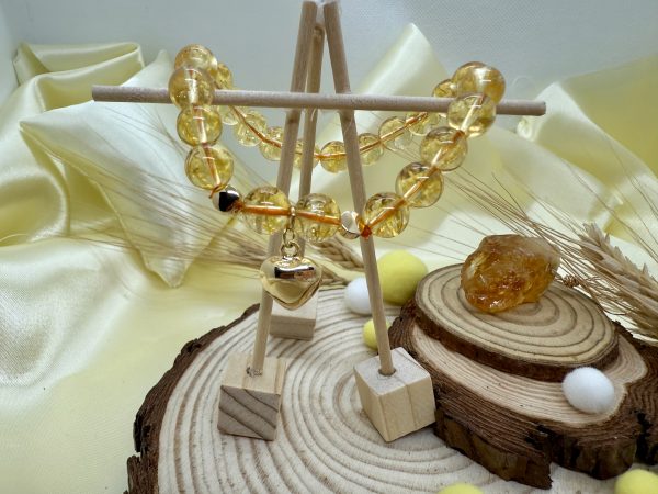 PN 0015 - Foto 5 Pulsera Citrino con Baño de oro - Corazón