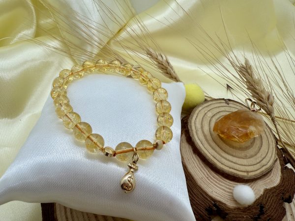 PN 0016 - Foto 4 Pulsera Citrino con baño de oro - Saquito Dinero