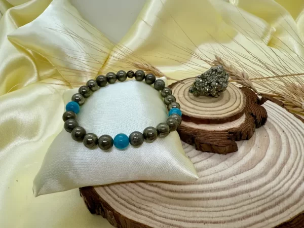 PN 0017 - Foto 2 Pulsera Pirita con Apatita - Hombre