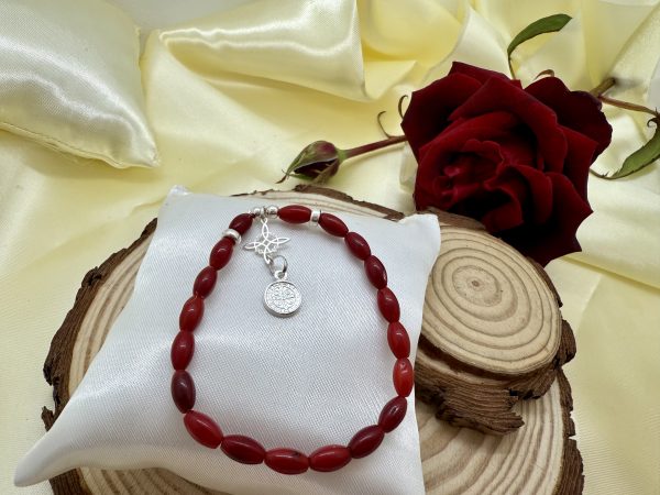 PN 0018 - Foto3 Pulsera Coral con Plata Nudo de Bruja y San Benito