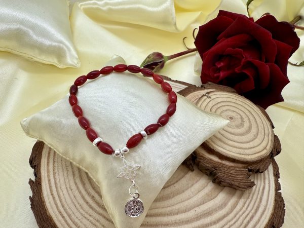 PN 0018 - Foto4 Pulsera Coral con Plata Nudo de Bruja y San Benito