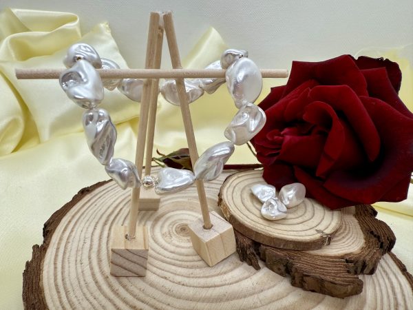 Pulsera de Perlas de Nácar grande con Plata