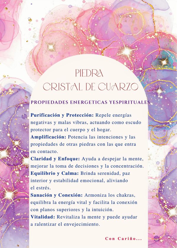 Piedra Cristal de Cuarzo Pulsera Cristal Cuarzo 10 mm con Plata Llamador de Ángeles