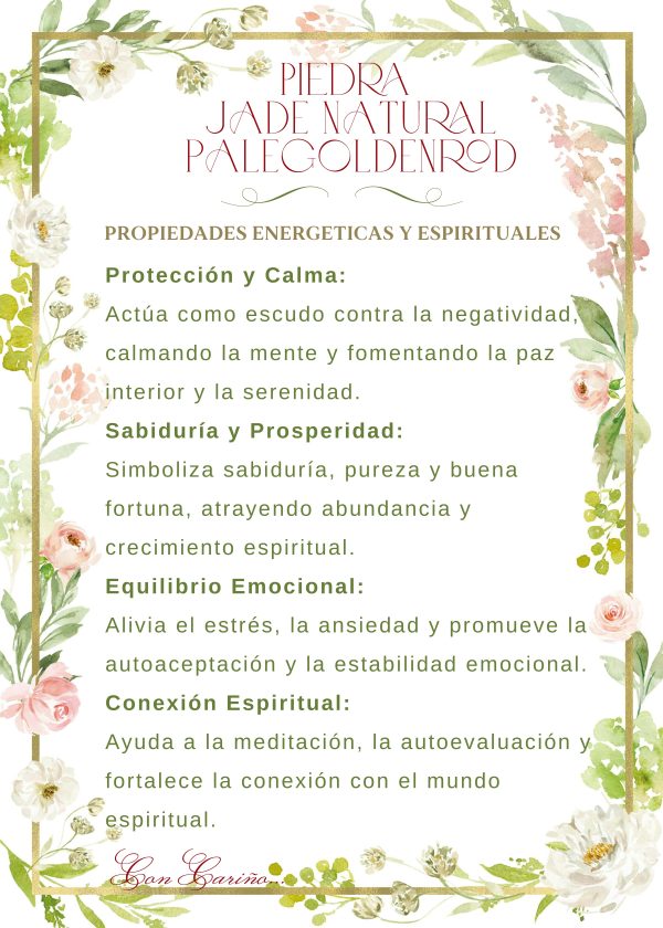 Pulsera de Jade Natural Palegoldenrod con Baño Oro con una Mandala