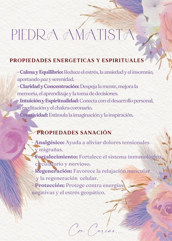 Pulsera Amatista 6mm con Plata con Nudo de Bruja con Amatista