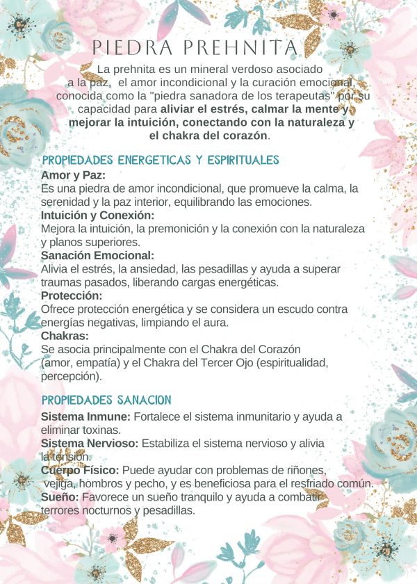 Propiedades Piedra Prehnita Pulsera Prehnita con Baño Oro con Flor de Loto