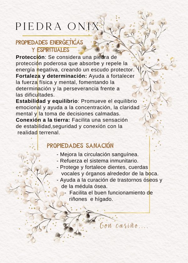 Onix Pulsera Ónix 8 mm con Plata y Nudo de Bruja